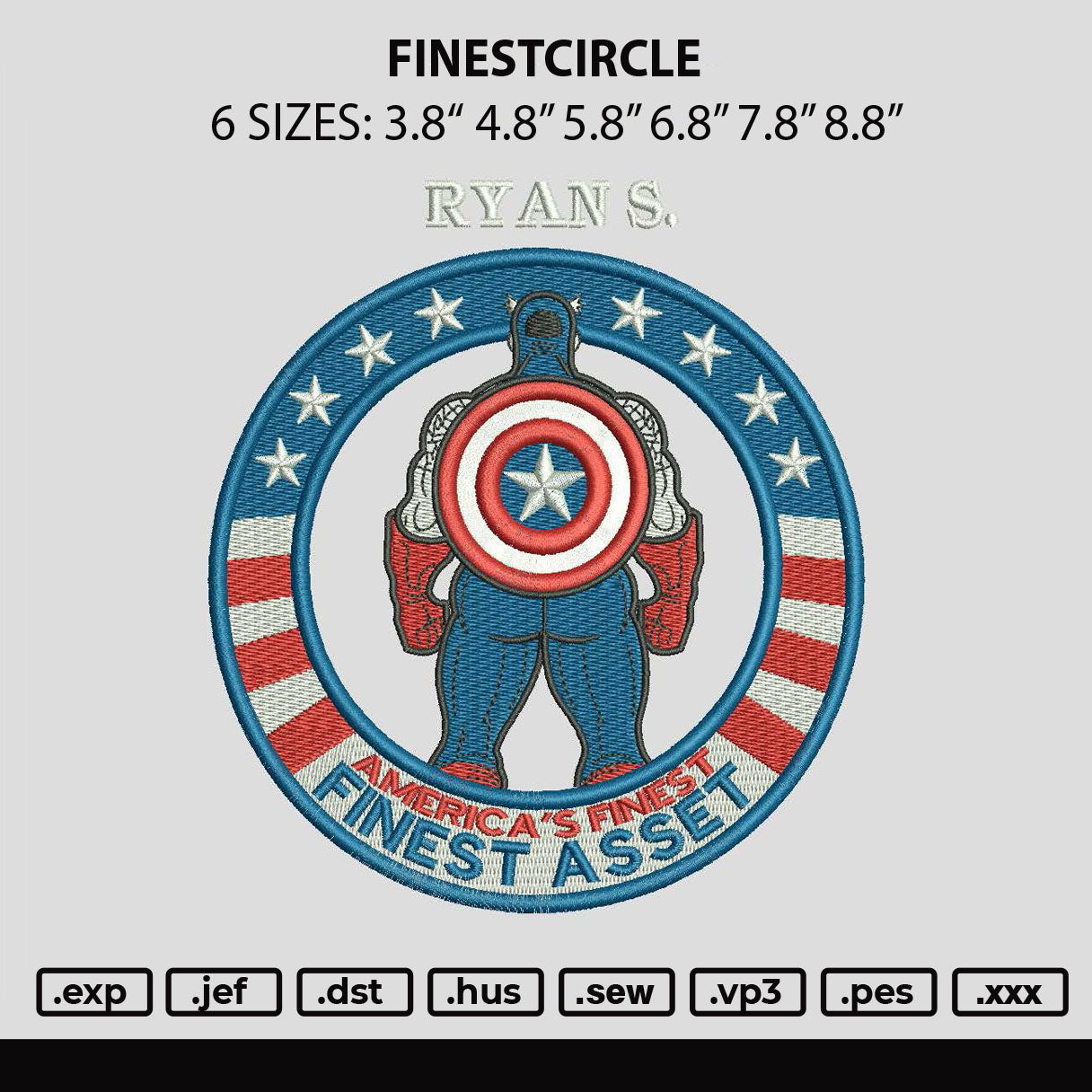 Finestcircle Embroidery File 6 sizes