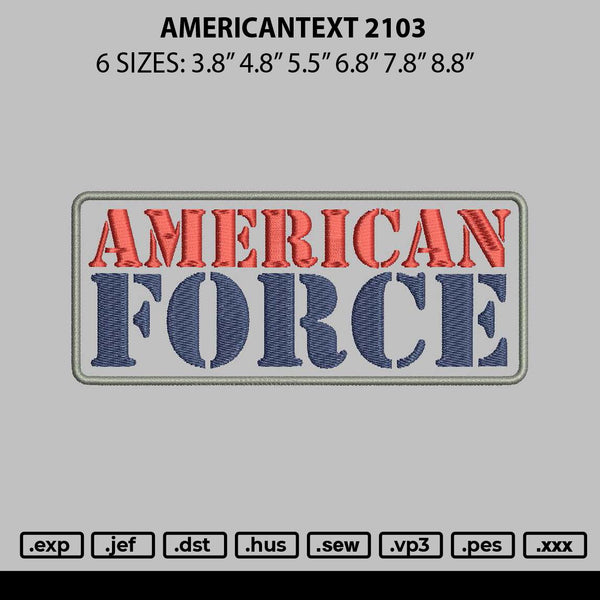 Americantext 2103 Embroidery File 6 sizes