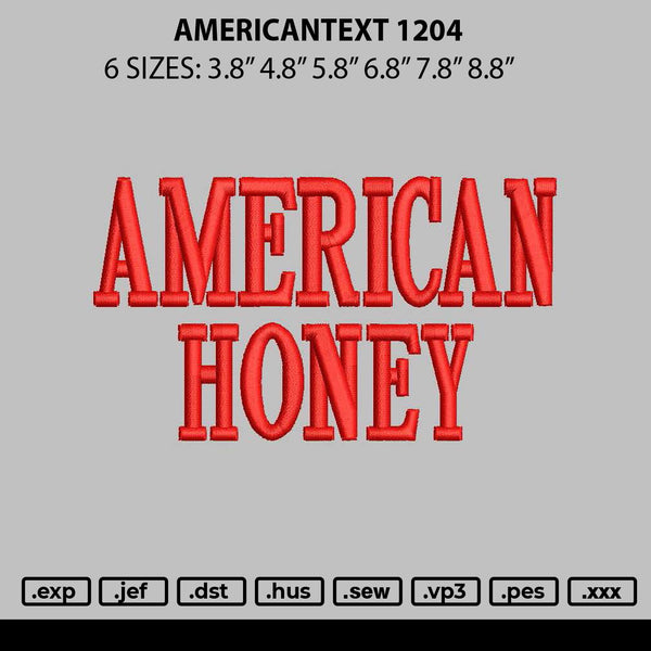 Americantext 1204 Embroidery File 6 sizes