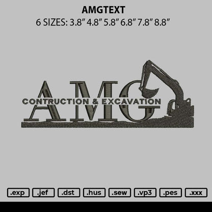 Amgtext Embroidery File 6 sizes
