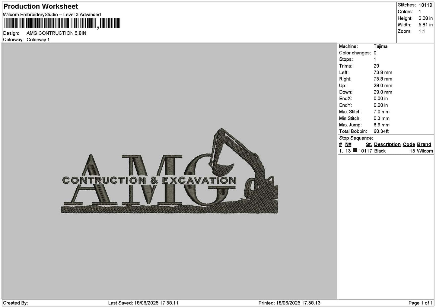 Amgtext Embroidery File 6 sizes