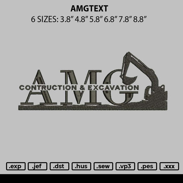 Amgtext Embroidery File 6 sizes