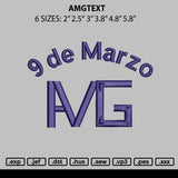 Amgtext Embroidery File 6 sizes