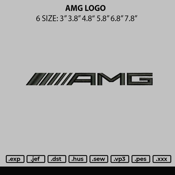 Amg Logo Embroidery File 6 sizes