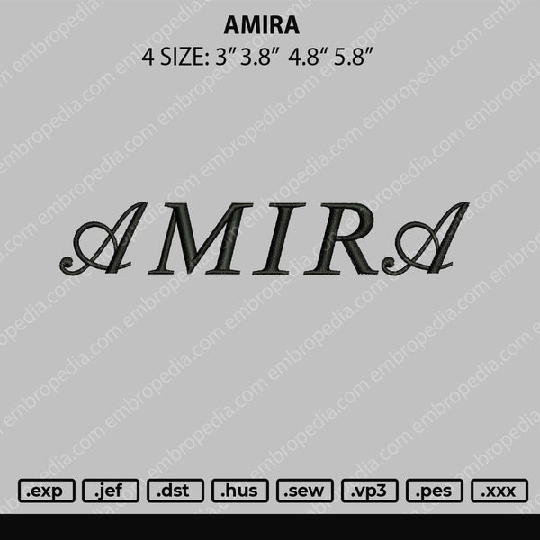 Amira Embroidery File 4 size