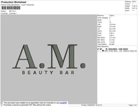 AM Beauty Embroidery File 4 size