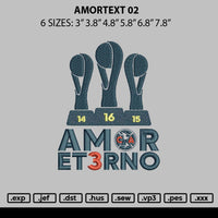 Amortext 02 Embroidery File 6 sizes