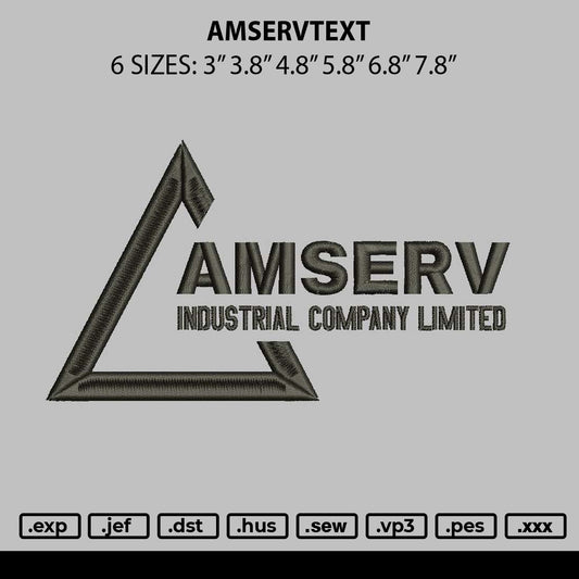 Amservtext Embroidery File 6 sizes