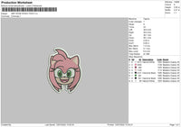 Amy Rose Sonic Face Embroidery File 4 sizes