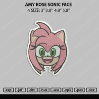 Amy Rose Sonic Face Embroidery File 4 sizes