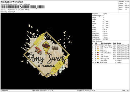 Sweets A Embroidery File 6 sizes