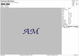 AM text Embroidery File