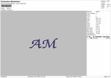 AM text Embroidery File