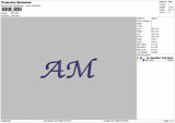 AM text Embroidery File