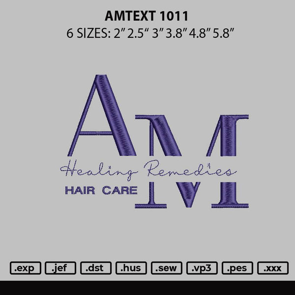 Amtext Embroidery File 6 sizes