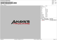 Anaya's Trucking Embroidery File 4 size