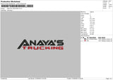 Anaya's Trucking Embroidery File 4 size