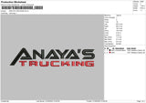 Anaya's Trucking Embroidery File 4 size