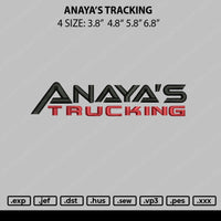 Anaya's Trucking Embroidery File 4 size