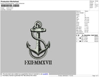 Anchor Embroidery File 4 size