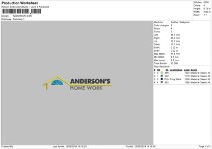 Andersontext Embroidery File 6 sizes