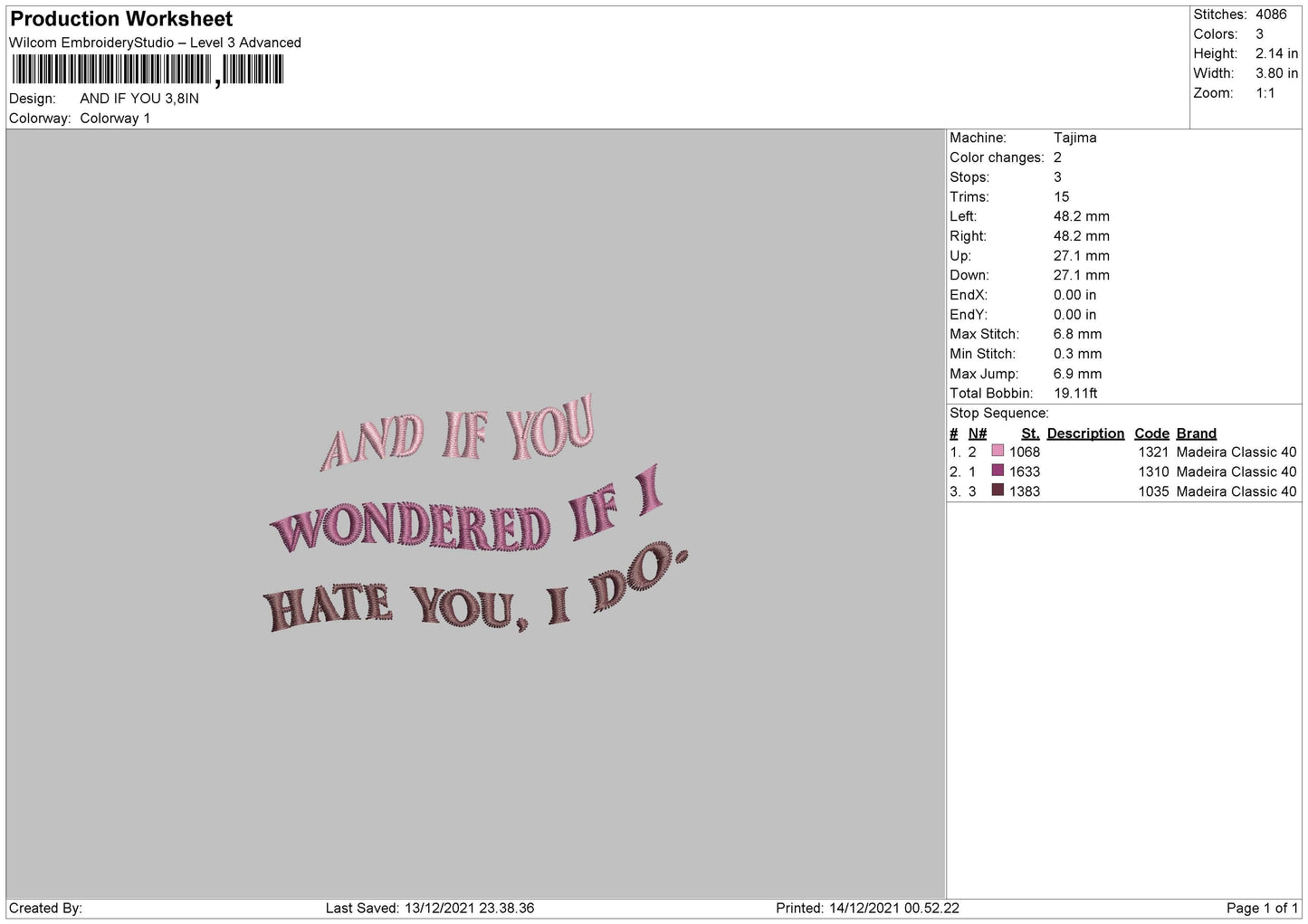 And If You Quote Embroidery File 8 size