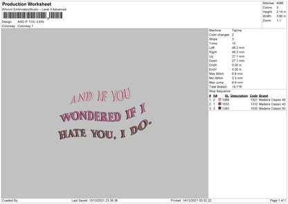 And If You Quote Embroidery File 8 size