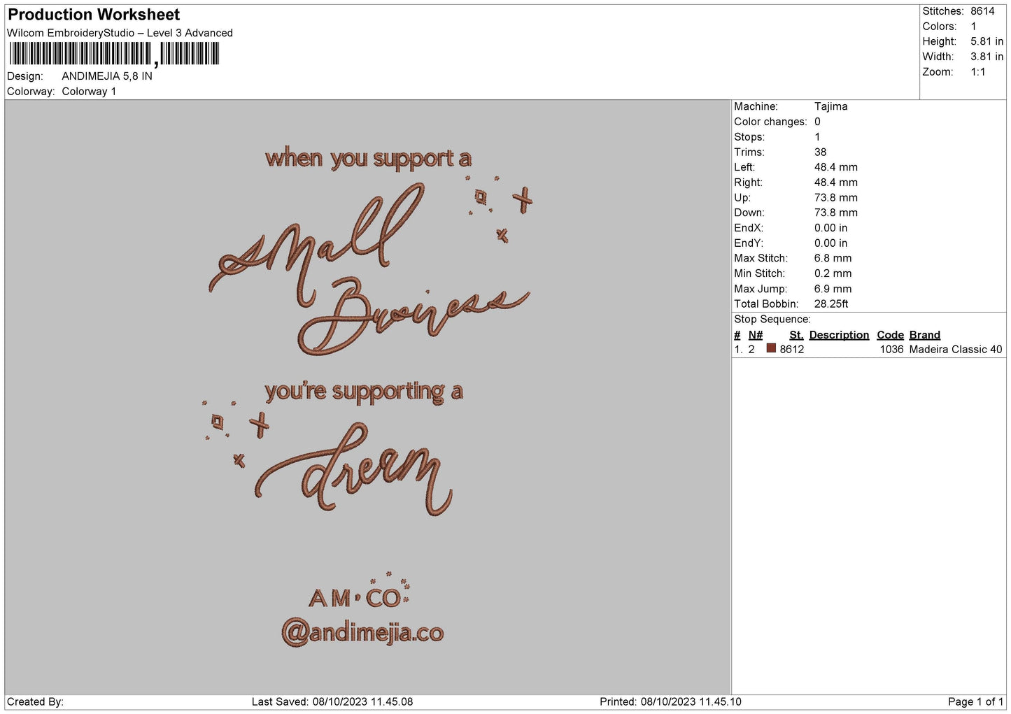 Text 0810 Embroidery File 6 sizes