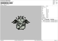 Angel Cow Embroidery File 4 size