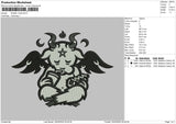 Angel Cow Embroidery File 4 size