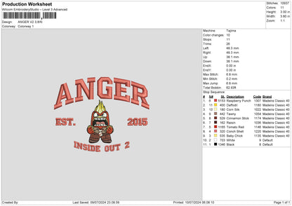 Anger V2 Embroidery File 6 sizes