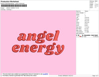 Angel Energy Embroidery File 4 size