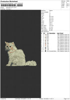 Angora Cat Embroidery File 4 size