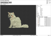 Angora Cat Embroidery File 4 size