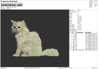 Angora Cat Embroidery File 4 size