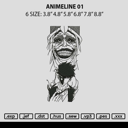 Animeline 01 Embroidery File 6 sizes