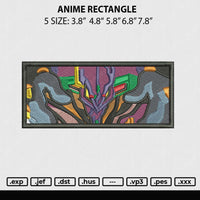 Anime Rectangle Embroidery File 5 sizes