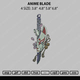 Anime Blade Embroidery File 4 sizes