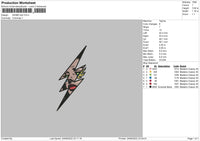 Anime Bolt Embroidery File 4 sizes