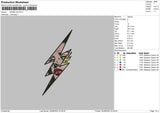 Anime Bolt Embroidery File 4 sizes