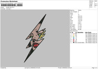 Anime Bolt Embroidery File 4 sizes