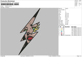 Anime Bolt Embroidery File 4 sizes