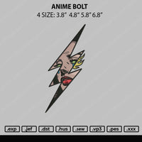 Anime Bolt Embroidery File 4 sizes