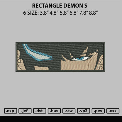 Rectangle Demon S Embroidery File 6 sizes