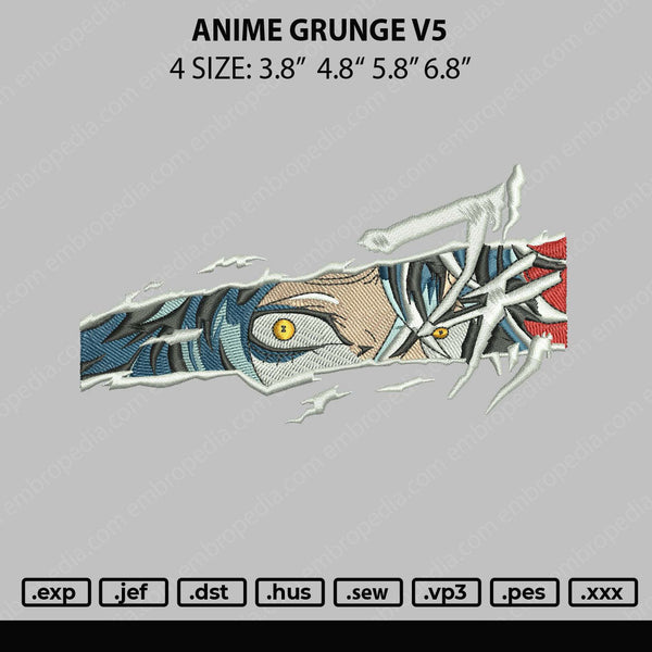 Anime Grunge V5 Embroidery File 4 sizes