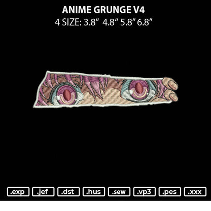 Anime Grunge V4 Embroidery File 4 sizes