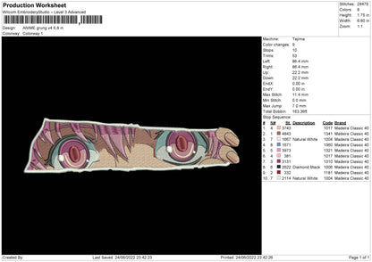 Anime Grunge V4 Embroidery File 4 sizes