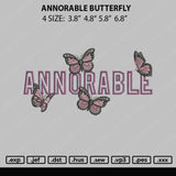 Annorable Butterfly Embroidery File 4 size