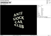 Stockcar Embroidery File 6 sizes