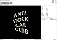Stockcar Embroidery File 6 sizes